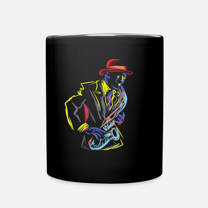 Saxophone Saxophoniste Instrument Jazz Marching - Mug uni - noir