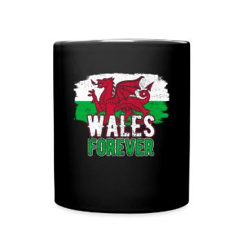 Wales - Tasse einfarbig - Schwarz - Vorne