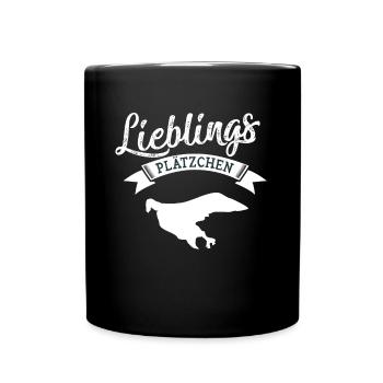Lieblingsplätzchen Borkum - Tasse einfarbig - Schwarz - Vorne