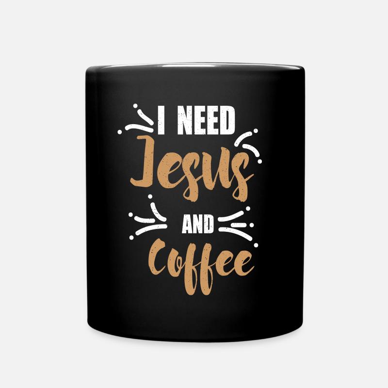 I Need Jesus and Coffee Believe Gift - Mug uni - noir