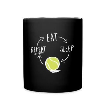 Drôle Tennis Player Idea Mangez Sommeil Répétez - Mug uni - noir - Devant