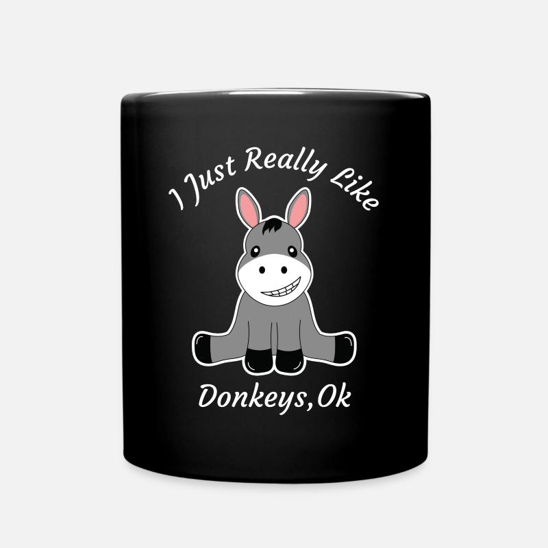 Funny Really Like Donkey Drawing Quotes Gifts - Full Colour Mug - black