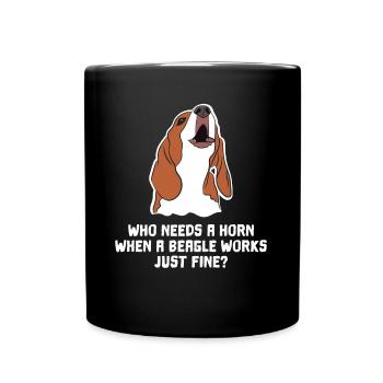 Drôle Beagle Idée Cadeau Beagle Lovers Alarm Horn - Mug uni - noir - Devant