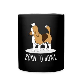 Funny Beagle Gift for Beagle Lovers Born To Howl - Full Colour Mug - black - Front