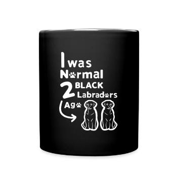 2 Two Black Lab Labrador Retriever Gift Idea Dog - Full Colour Mug - black - Front