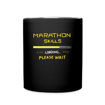 Marathon Skills Loading Runner Gift Funny 26.2 - Full Colour Mug - black - Front