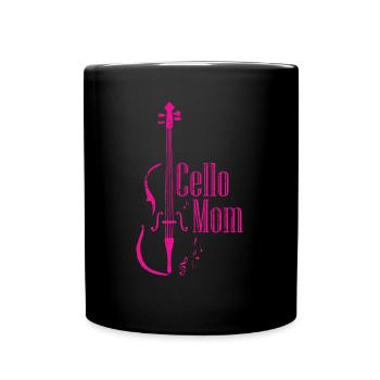Cello Mom Cellist Geschenkidee Cello Player Mutter - Tasse einfarbig - Schwarz - Vorne