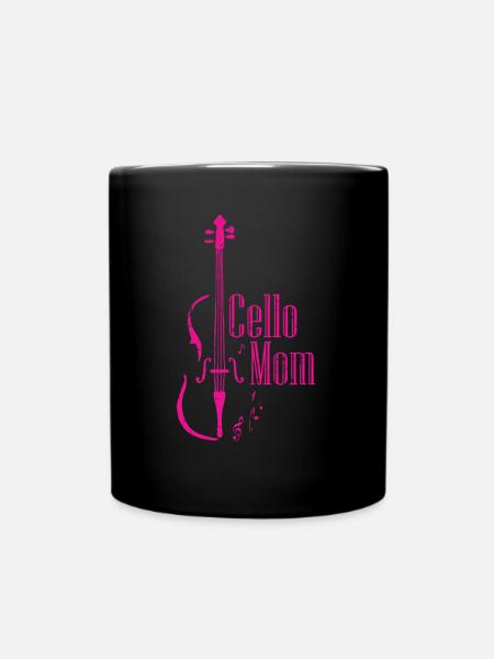 Cello Mom Cellist Geschenkidee Cello Player Mutter - Tasse einfarbig - Schwarz