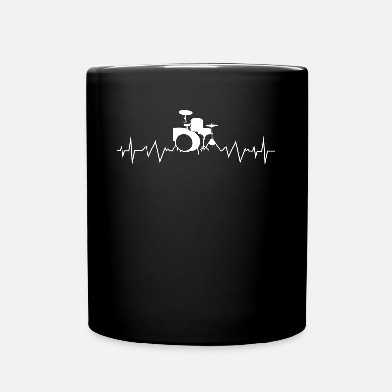 Schlagzeug Lustige Schlagzeuger Geschenkidee Schlagzeuger Herzschlag - Tasse einfarbig - Schwarz