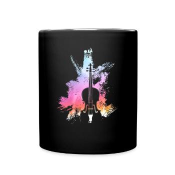 Violine Kunst Violinist Geschenkidee Geige Fiedler - Tasse einfarbig - Schwarz - Vorne
