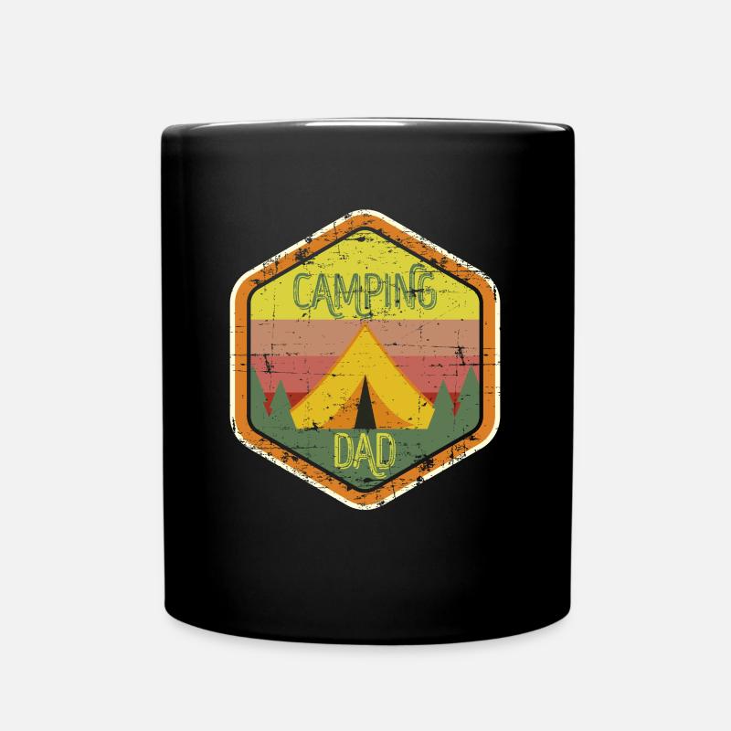 Camping Dad Zelt Camper Geschenkidee Vintage - Tasse einfarbig - Schwarz
