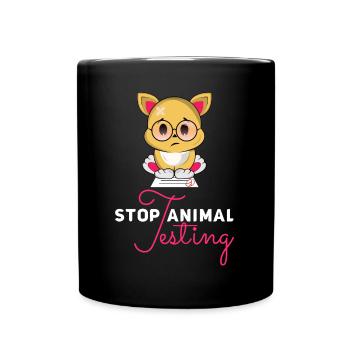 Stop Animal Testing Stoppt Tier Versuche Geschenk - Tasse einfarbig - Schwarz - Vorne