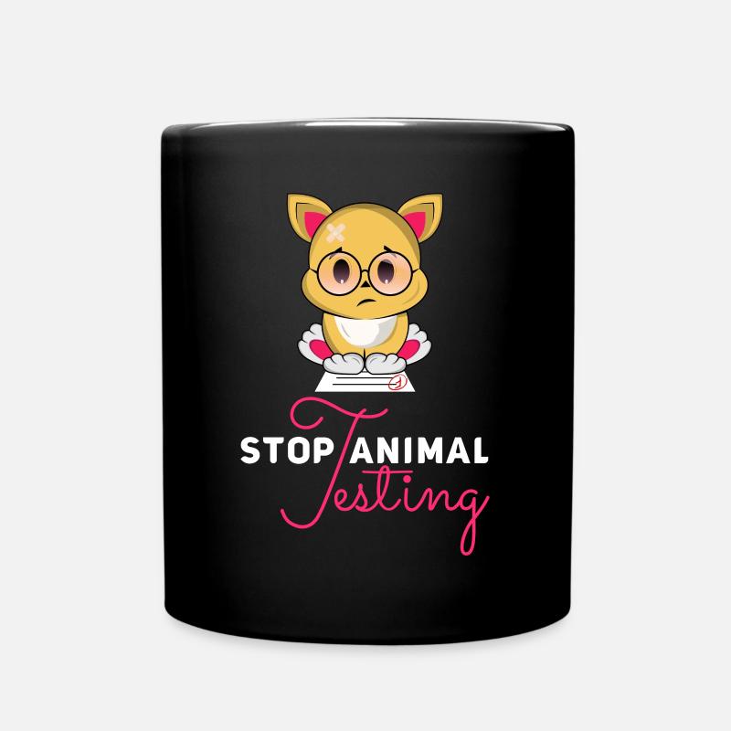 Stop Animal Testing Stops Animal Trials Gift - Full Colour Mug - black