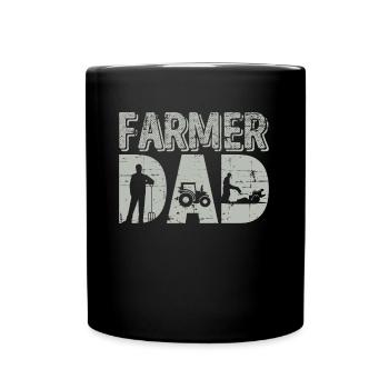 Farmer Dad Gift Idea Farming Farm Agriculture - Full Colour Mug - black - Front