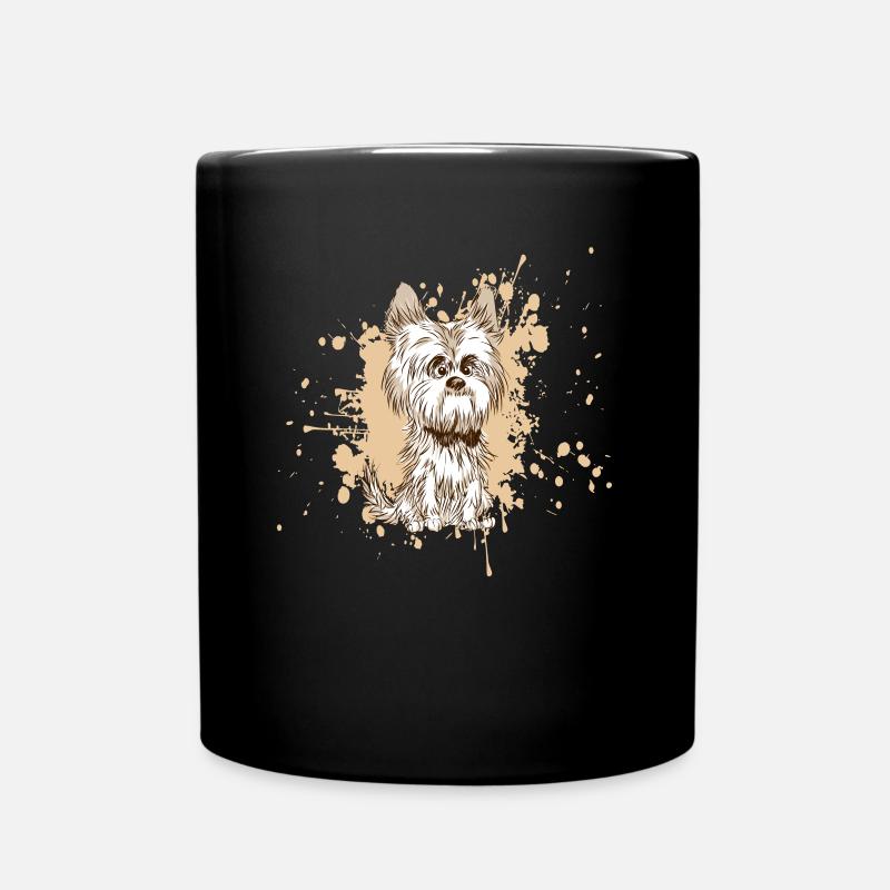 Drawn Yorkie Cartoon Yorkshire Terrier Owner Gift - Full Colour Mug - black