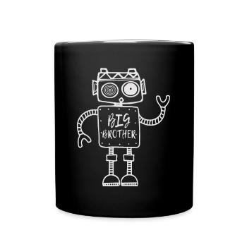 Robot brother dancing siblings big brother - Full Colour Mug - black - Front