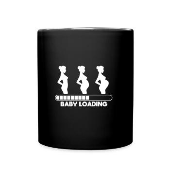 Pregnant woman loading families - Full Colour Mug - black - Front