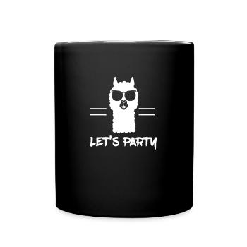 Lama avec des lunettes de soleil! / Lama avec des lunettes de soleil! - Mug uni - noir - Devant
