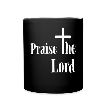 Prais the Lord Cross God is Almighty Gift - Full Colour Mug - black - Front