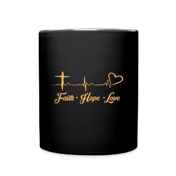 Faith Love Hope Idées Cadeaux Chrétiens - Mug uni - noir - Devant