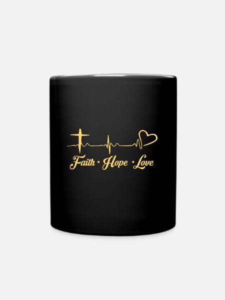 Faith Love Hope Idées Cadeaux Chrétiens - Mug uni - noir
