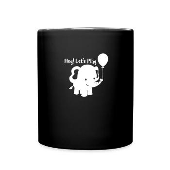 Elefant - elephant - Tasse einfarbig - Schwarz - Vorne