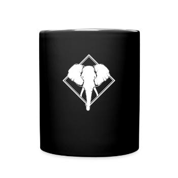 Elefant - elephant - Tasse einfarbig - Schwarz - Vorne