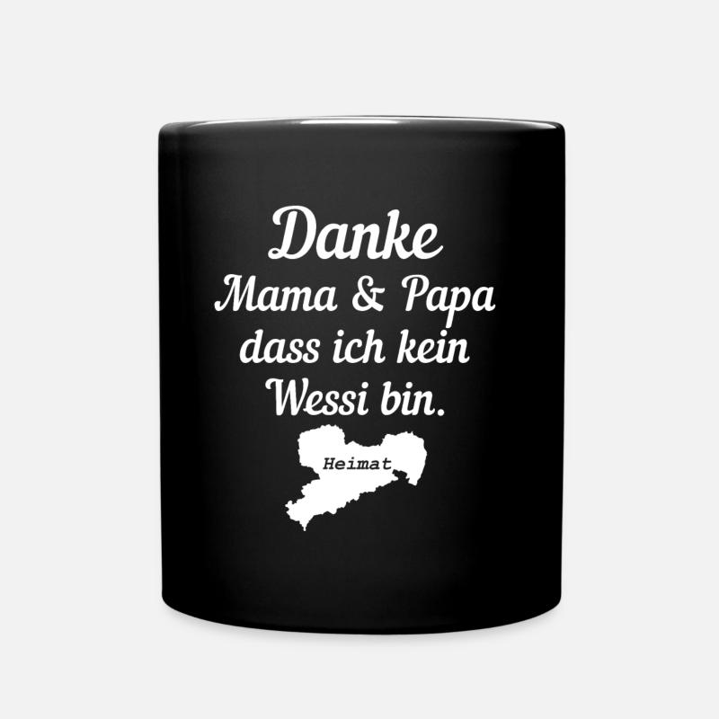 Merci maman et papa que je ne suis pas une wessi - Mug uni - noir