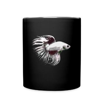 Crowntail Betta Kampffisch Geschenkidee Liebhaber - Tasse einfarbig - Schwarz - Vorne