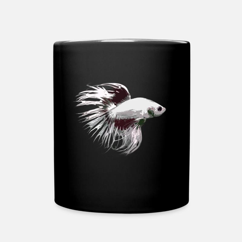 Crowntail Betta Kampffisch Geschenkidee Liebhaber - Tasse einfarbig - Schwarz