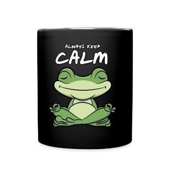 toujours garder le calme chemise de yoga grenouille namste chemise - Mug uni - noir - Devant
