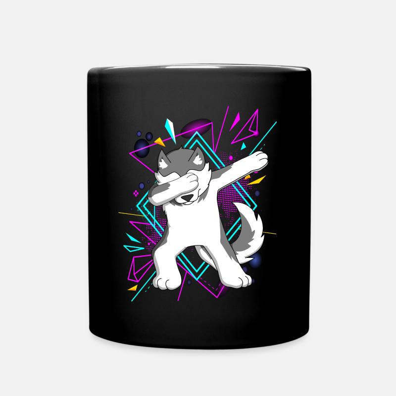 Dab Dabbing Husky Hund Dog Dancing Trend Geschenk - Tasse einfarbig - Schwarz