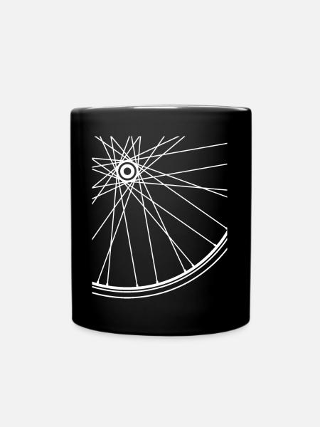 Fahrrad Rad Speiche Felge Rennrad Mountainbike BMX - Tasse einfarbig - Schwarz