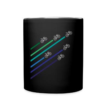 Bicycle Mountain Bike BMX Cycling Road Bike - Full Colour Mug - black - Front