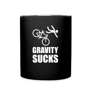 Fahrrad Sturz Schwerkraft Mountainbike BMX Stunt - Tasse einfarbig - Schwarz - Vorne
