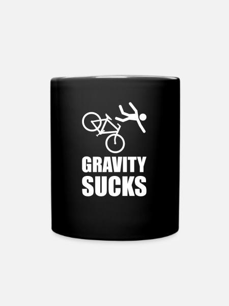 Accident de bicyclette gravité vélo de montagne BMX stunt - Mug uni - noir
