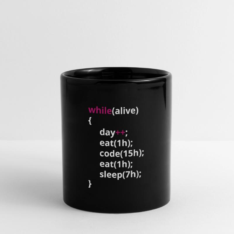 Programmierer Essen Code schlafen lustig PHP Tasse einfarbig