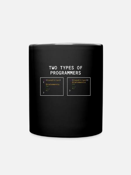 Zwei Arten Programmierer PHP HTML IT Developer - Tasse einfarbig - Schwarz