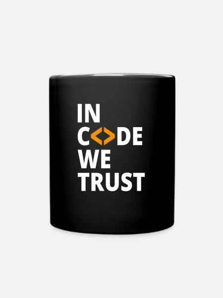 En code, nous faisons confiance au programmeur Geek Coding Nerd - Mug uni - noir