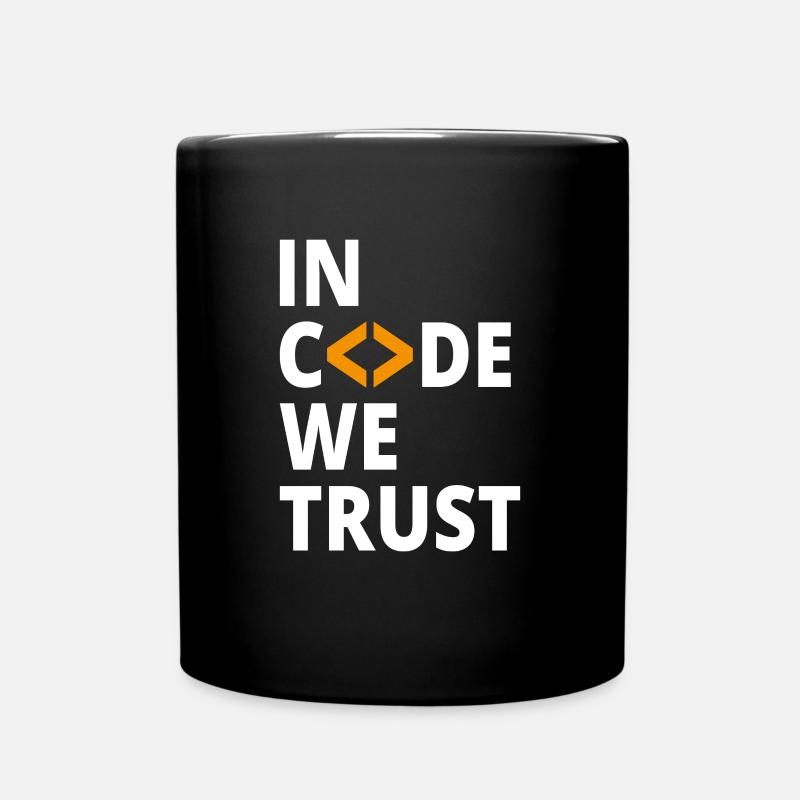En code, nous faisons confiance au programmeur Geek Coding Nerd - Mug uni - noir