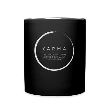 funny karma design shirt circle buddhism zen - Full Colour Mug - black - Front