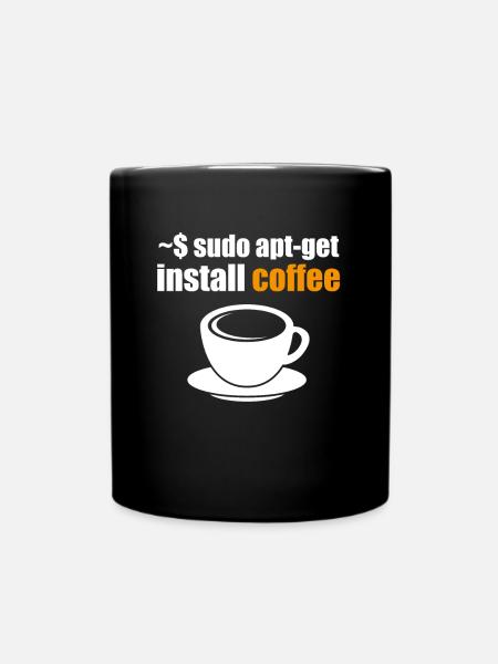 shirt linux drôle Geek Sudo installer Coffee Nerd - Mug uni - noir
