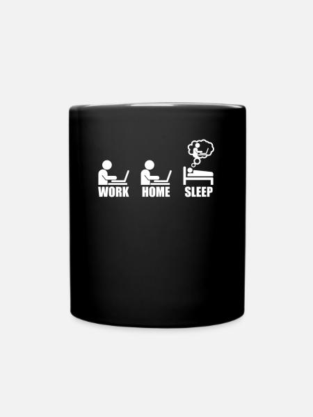 lustiges Computer Nerd Shirt Geek Tag täglich - Tasse einfarbig - Schwarz