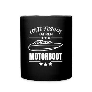 Motorboot - Tasse einfarbig - Schwarz - Vorne