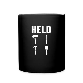 Held - Dankeschön für Helfer und Anpacker - Tasse einfarbig - Schwarz - Vorne