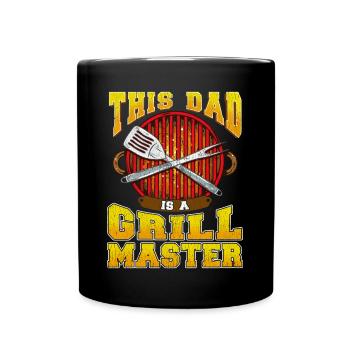 Grill papa barbecue cadeau de fête des pères - Mug uni - noir - Devant