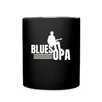 Blues guitar guitarist grandfather grandpa gift - Full Colour Mug - black - Front