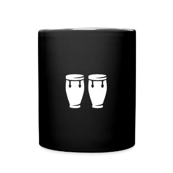 Drums - Trommel - Musiker -Djembe - Tasse einfarbig - Schwarz - Vorne