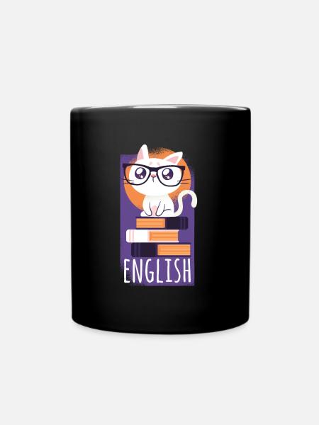 Cat, English Cat - Full Colour Mug - black