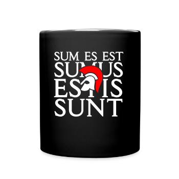 sum es est - Latein lernen Grammatik lateinisch - Tasse einfarbig - Schwarz - Vorne